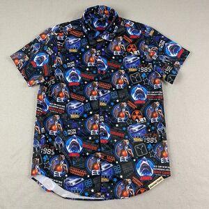 Universal Studios Mens Button Up Shirt M Amblin Retro Collage JAWS ET